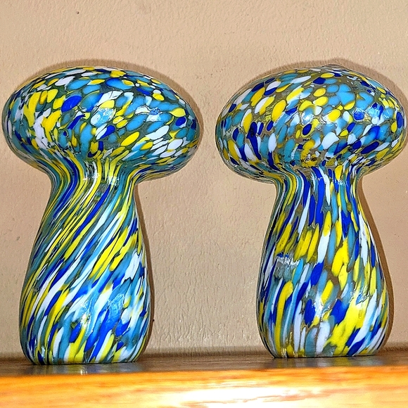 Murano Glass Mushrooms Set of 3 Vintage Hand Blown Made in Italy - Picture 11 of 11